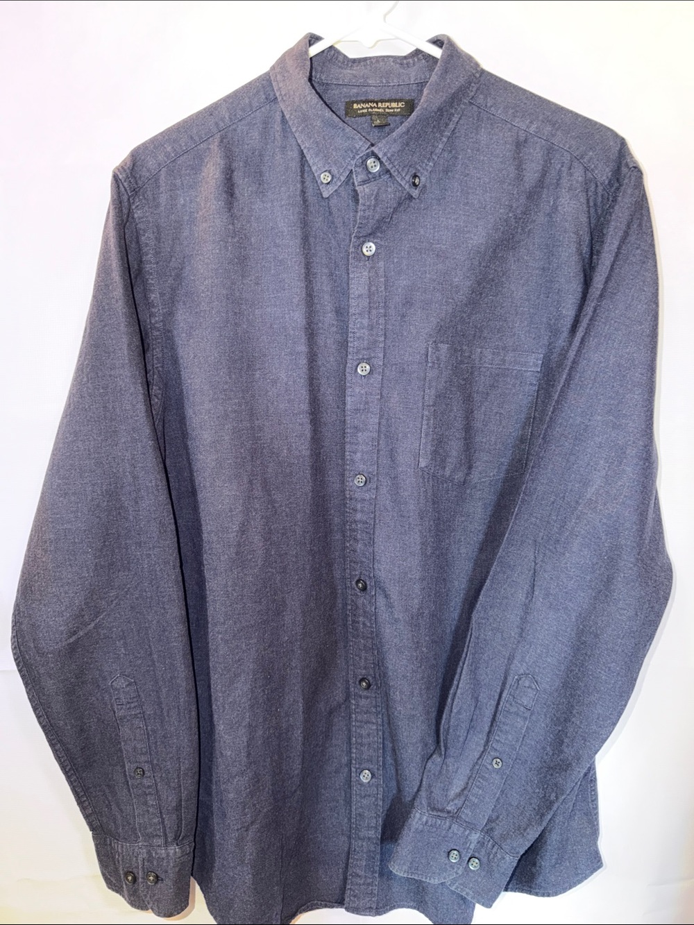 Banana Republic luxe flannel slim fit Men’s Button-Down Shirt in Navy Blue